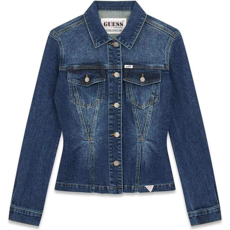 GUESS Originals Přechodná bunda modrá džínovina