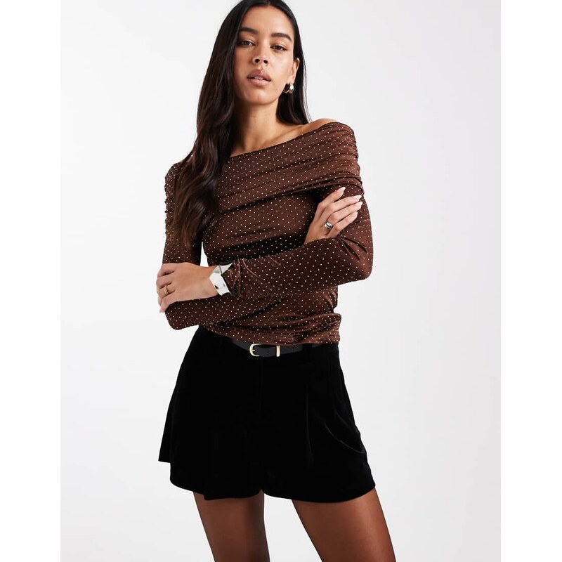 Miss Selfridge tailored velvet micro short in black 111148732