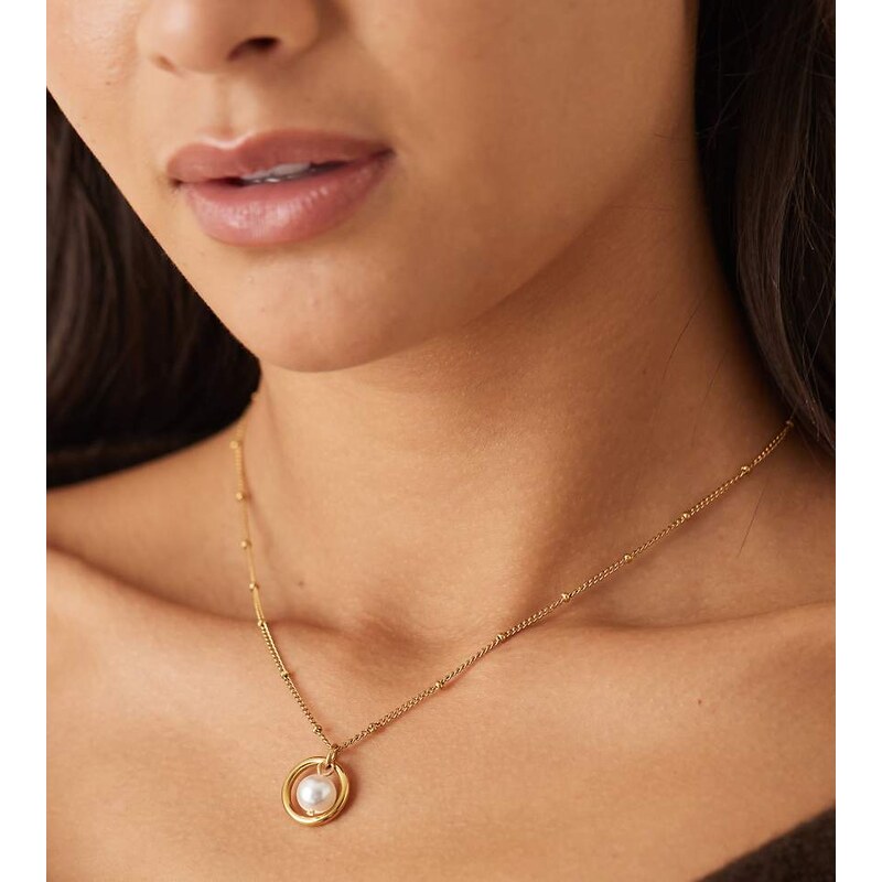 Lost Souls Pearl pendant necklace in 18K gold plated 111155633