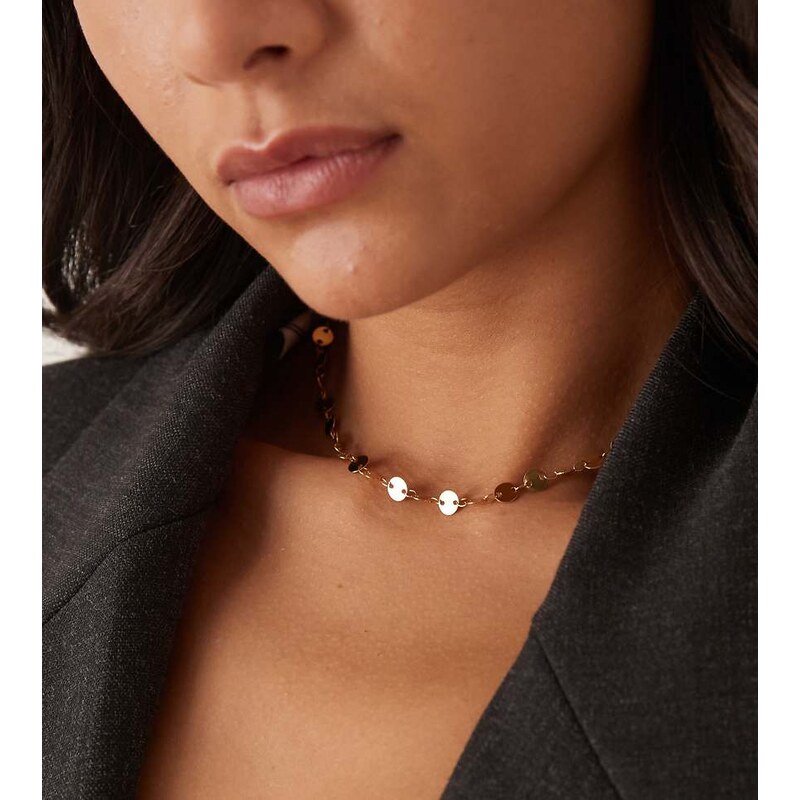 Lost Souls Disc chain collar necklace in 18K gold plated 111155635