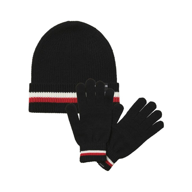 Jack & Jones Hat and gloves giftbox in black