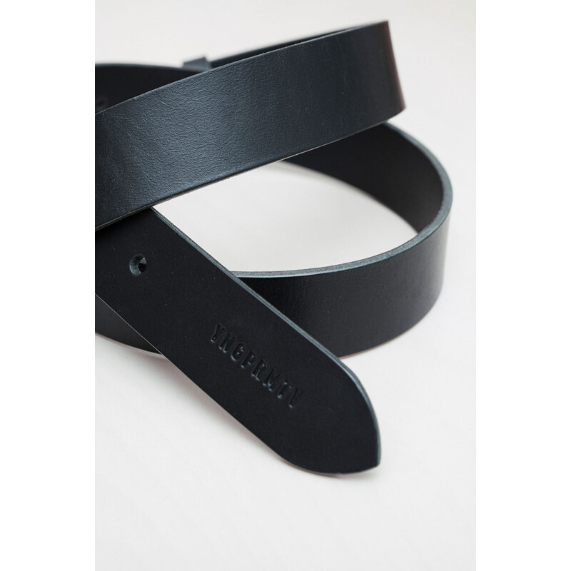 youngprimitive - doplňky Kožený pásek 3,5cm - black leather