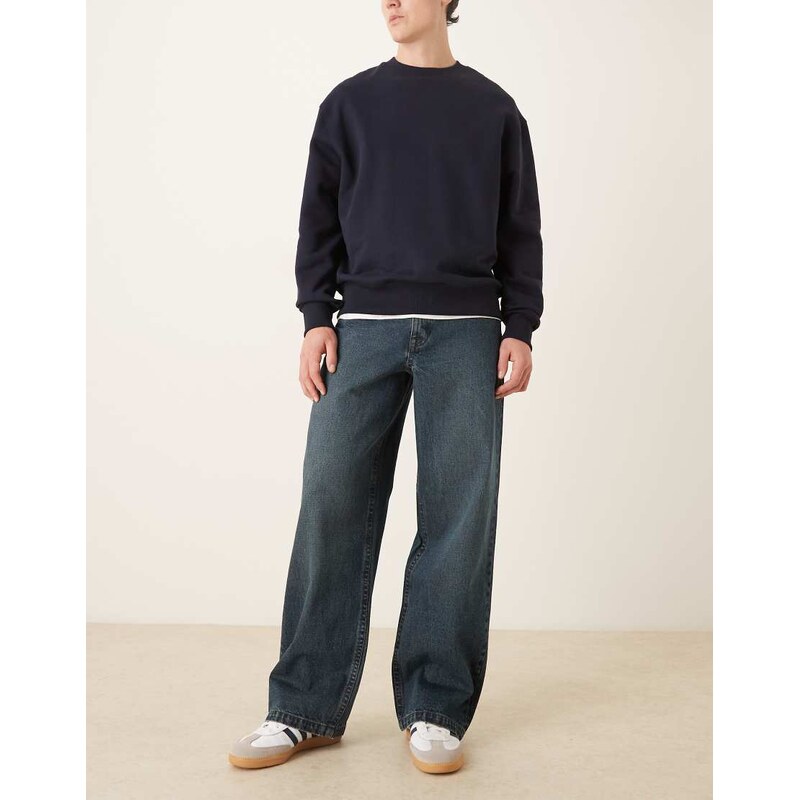ASOS DESIGN baggy jeans in dark wash blue