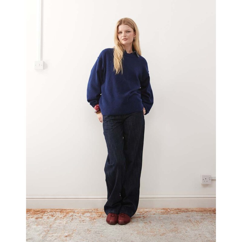 Weekday wool blend jumper in blue 111168081