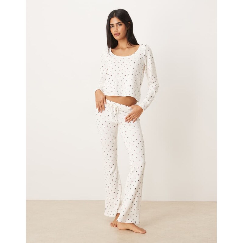 Hollister Gilly Hicks mid rise flare cosy waffle trousers co-ord in 111168323
