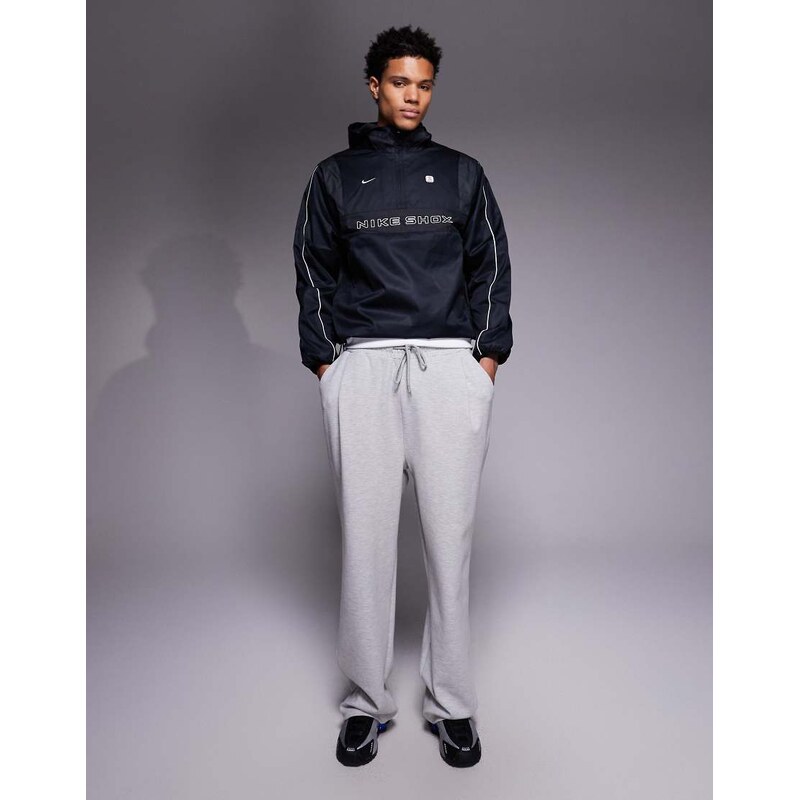 Nike Shox half zip woven jacket in black and grey