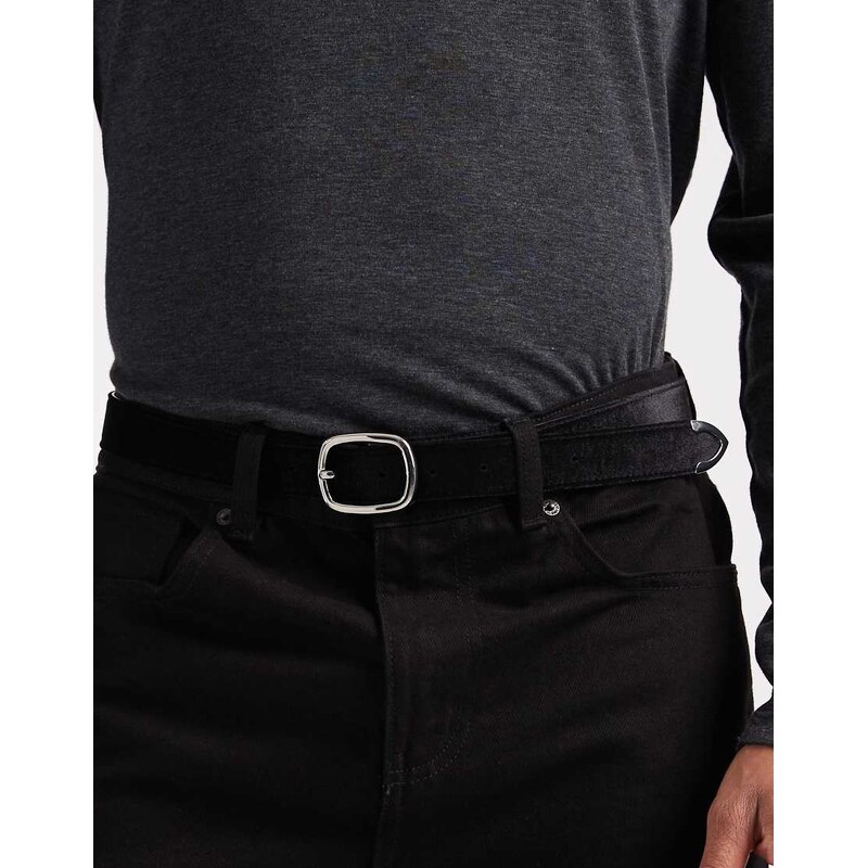 ASOS DESIGN belt in black velvet