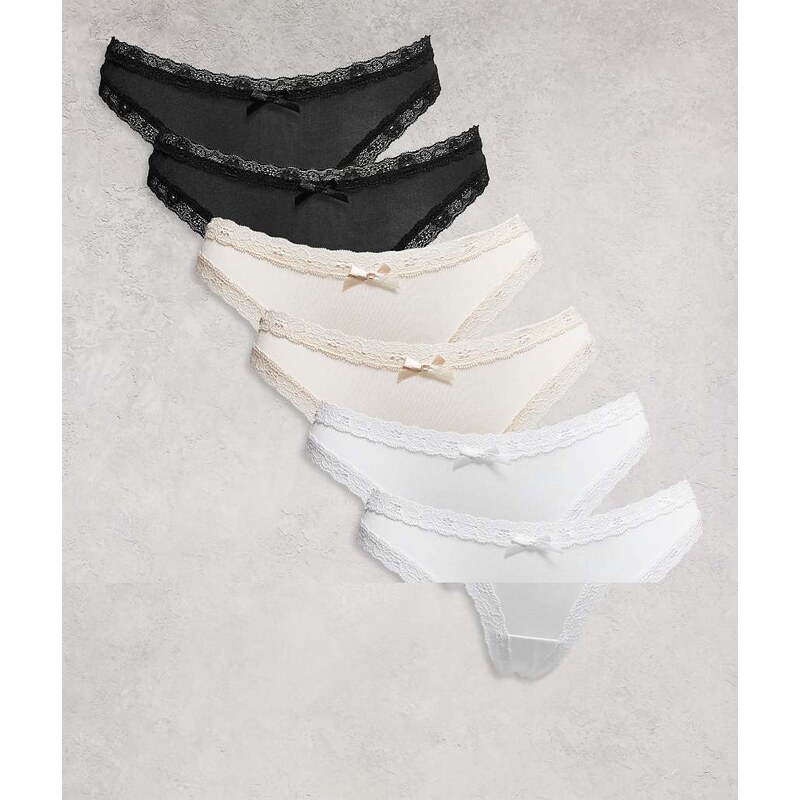 Dorina Essential 6 pack microfibre thong in multi 111170893