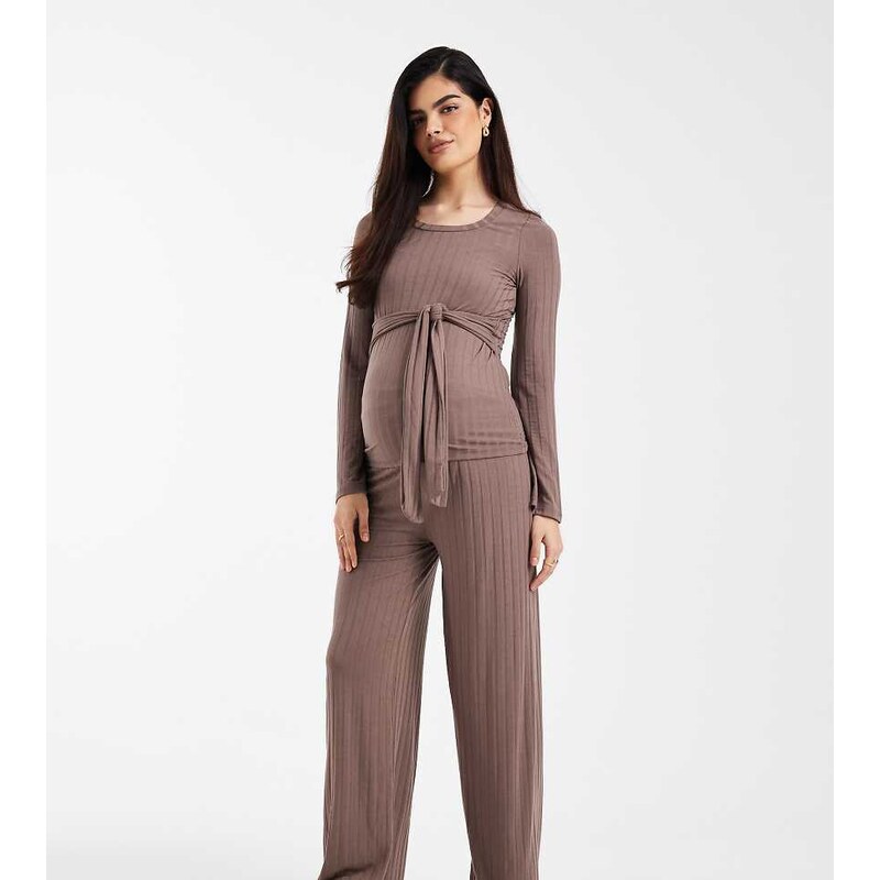 Mama.licious Mamalicious Maternity ribbed wide leg jersey
