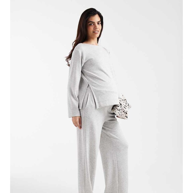 Vero Moda Maternity wide leg jersey trousers co-ord in light