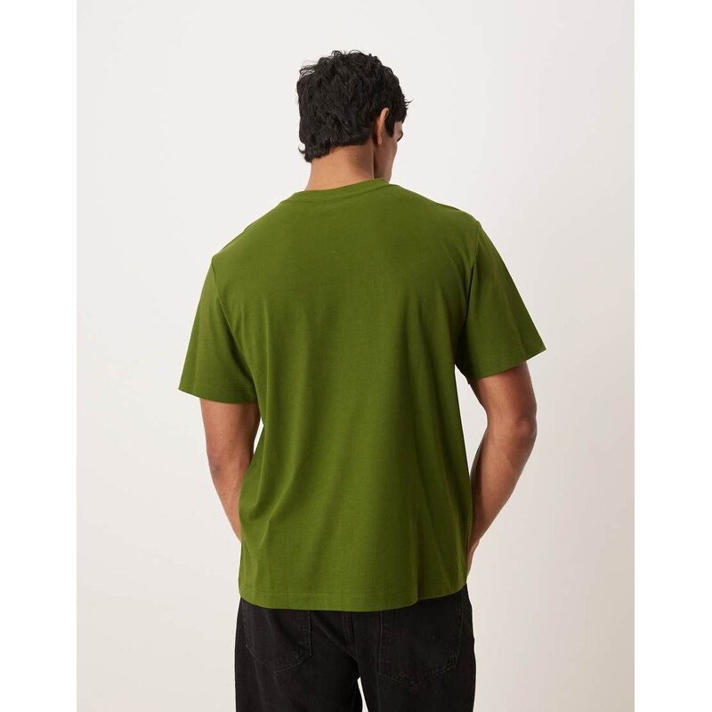 Calvin Klein Jeans script chest graphic t-shirt in olive green