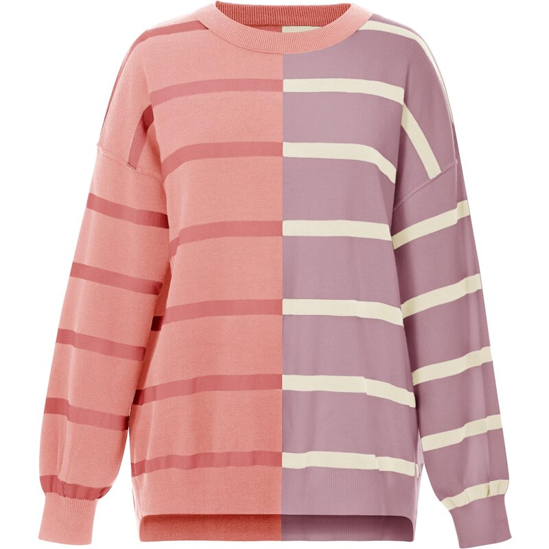 Imily Bela Mikina béžová / fialová / pink