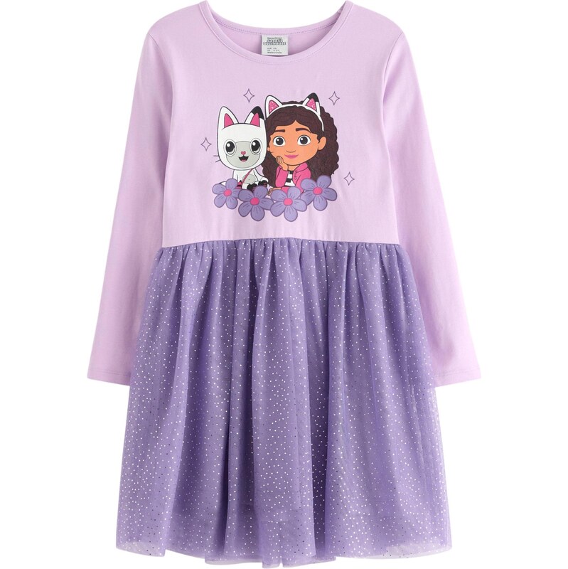 Lindex Šaty Gabbys Dollhouse tmavě hnědá / šeříková / světle