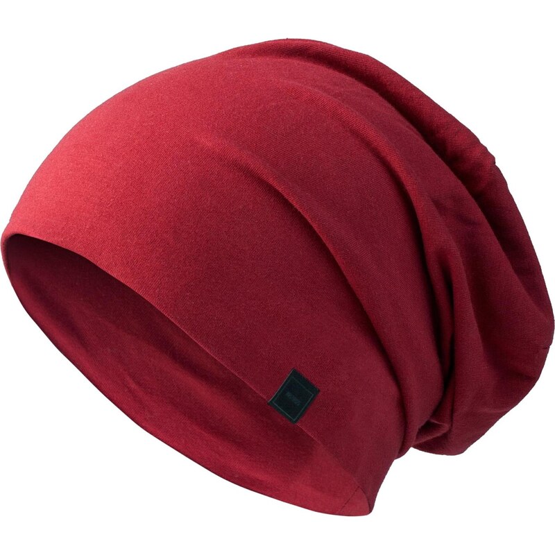 MSTRDS Čepice Jersey Beanie hnědá / tmavě červená 111173665