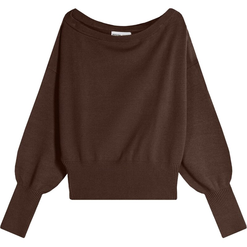 Bershka Svetr hnědá