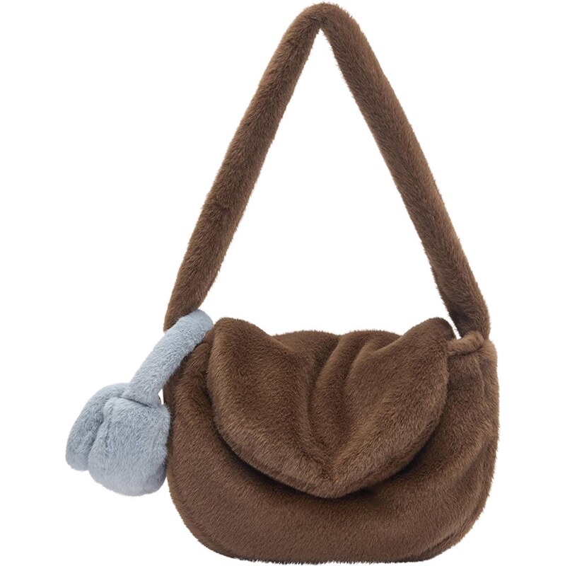 Pull&Bear Taška přes rameno CHARM chladná modrá / hnědá 111175519