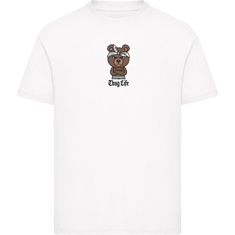 Mister Tee Tričko Bandana Bear tmavě hnědá / šedá / černá / bílá