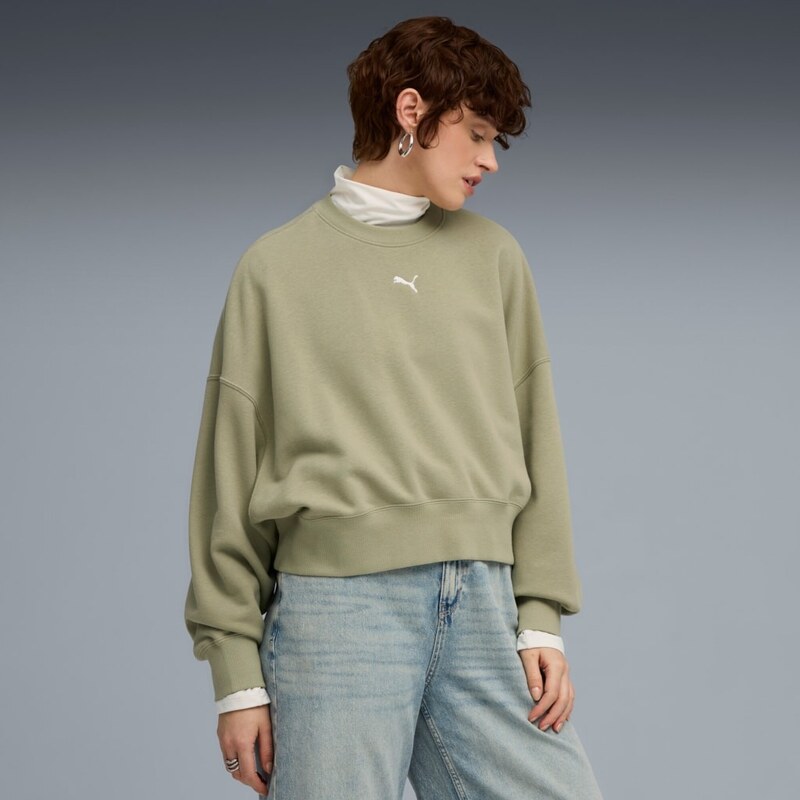 Puma Wardrobe Essential Over-Oversized Crew TR green