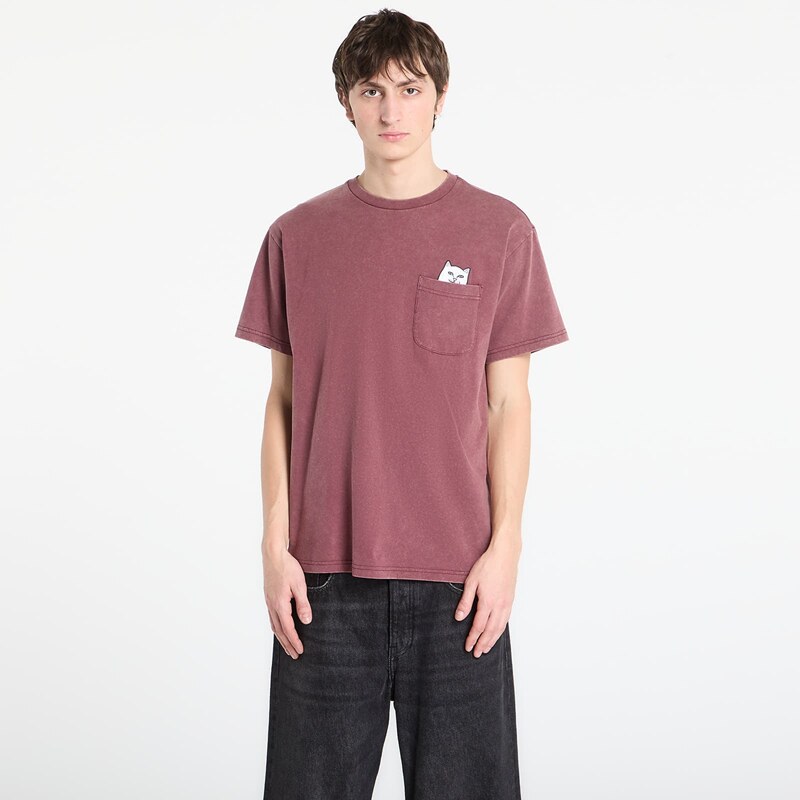 Tričko RIPNDIP Lord Nermal Pocket Tee Burgundy Vintage Wash S