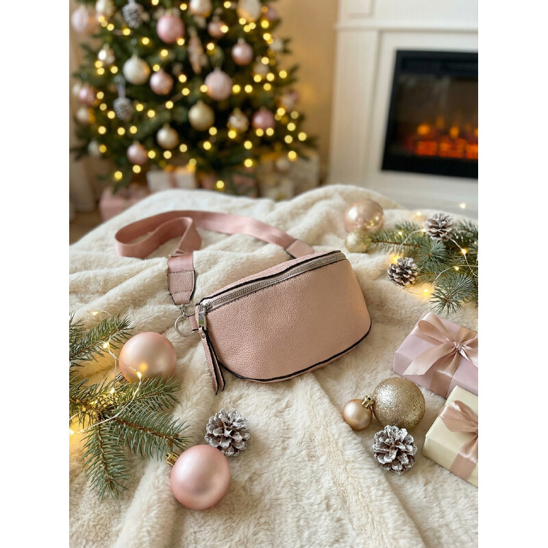 Piazza Italia Dámská crossbody ledvinka - světle růžová 111164390