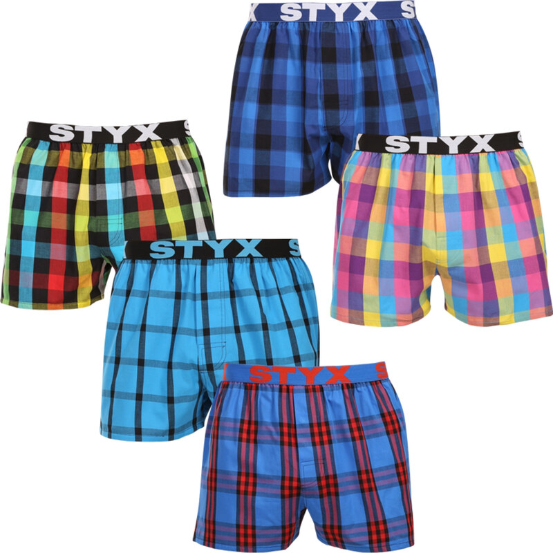 5PACK pánské trenky Styx sportovní guma vícebarevné (5B0112346)