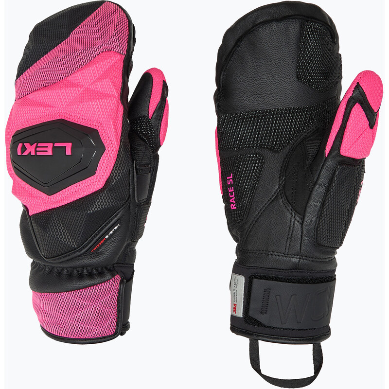 Dámské lyžařské rukavice LEKI WCR Venom SL 3D Mitt black/ pink
