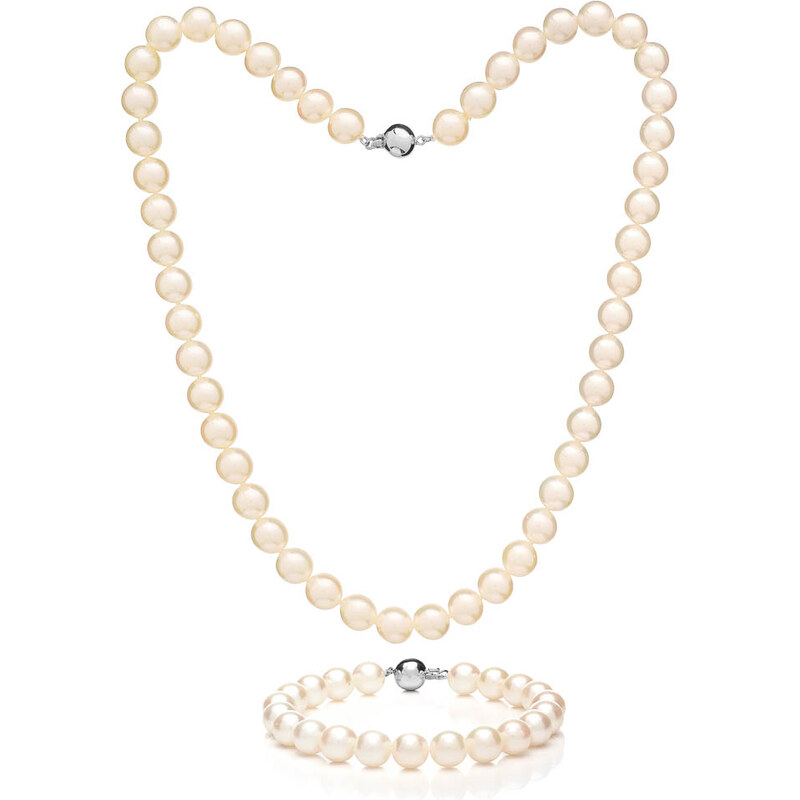 Buka Jewelry Perlový set náhrdelník a náramek Akoya 8 AAA+ 111188840