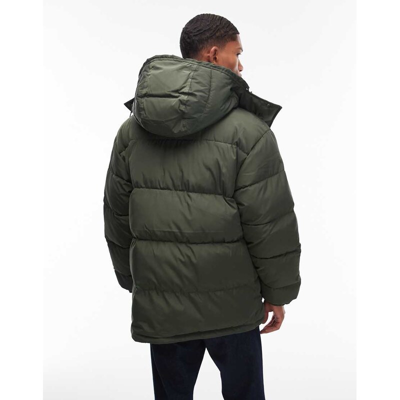 Carhartt WIP brent water resistant puffer jacket with removeable hood in green