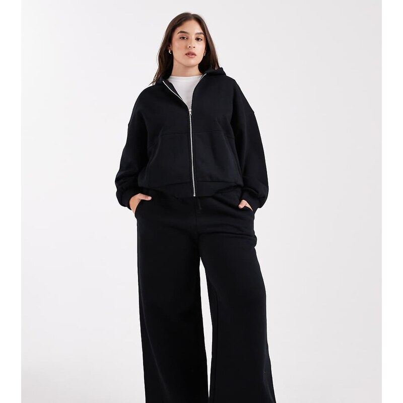 ASOS Curve ASOS DESIGN Curve premium 500gsm seamed wide leg jogger in 115515358