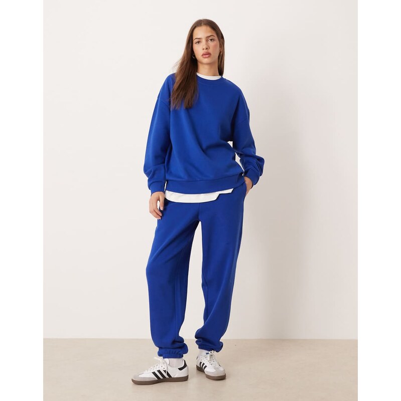 ASOS DESIGN ultimate cuffed brushback jogger in deep blue 115515722