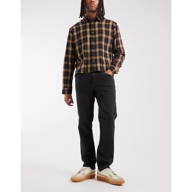ASOS DESIGN stretch slim jeans in washed black