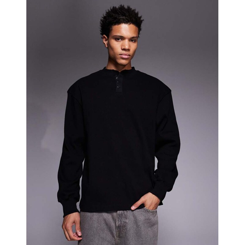 ASOS DESIGN heavyweight oversized ribbed sweatshirt with grandad