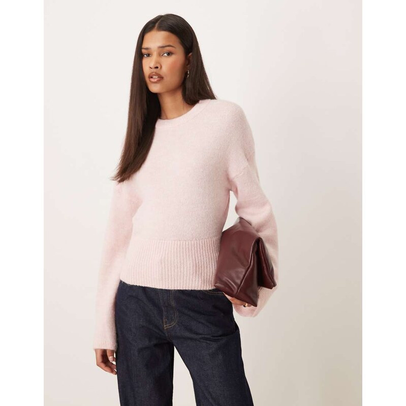 Gina Tricot wide sleeve knitted sweater in pink