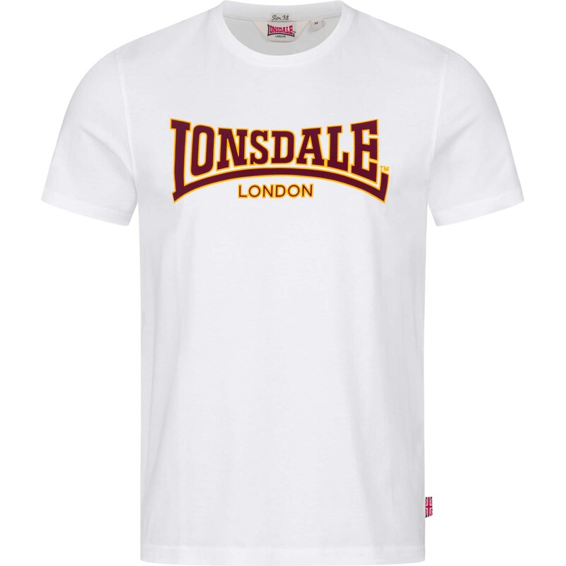 LONSDALE Tričko Classic zlatě žlutá / burgundská červeň / černá