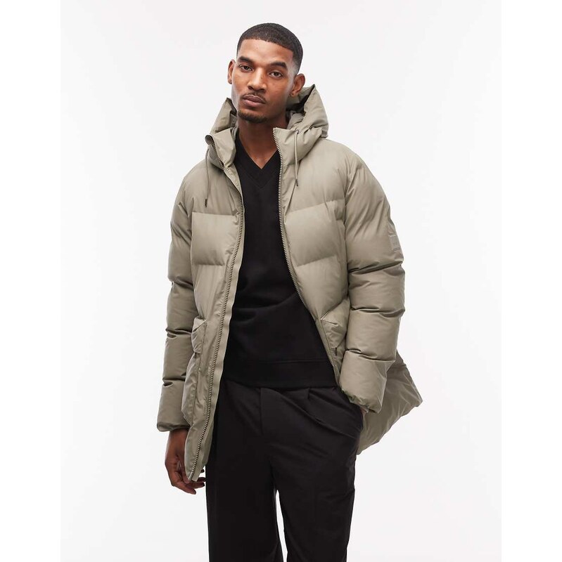 Rains 15210 Alta longline puffer jacket in pale green