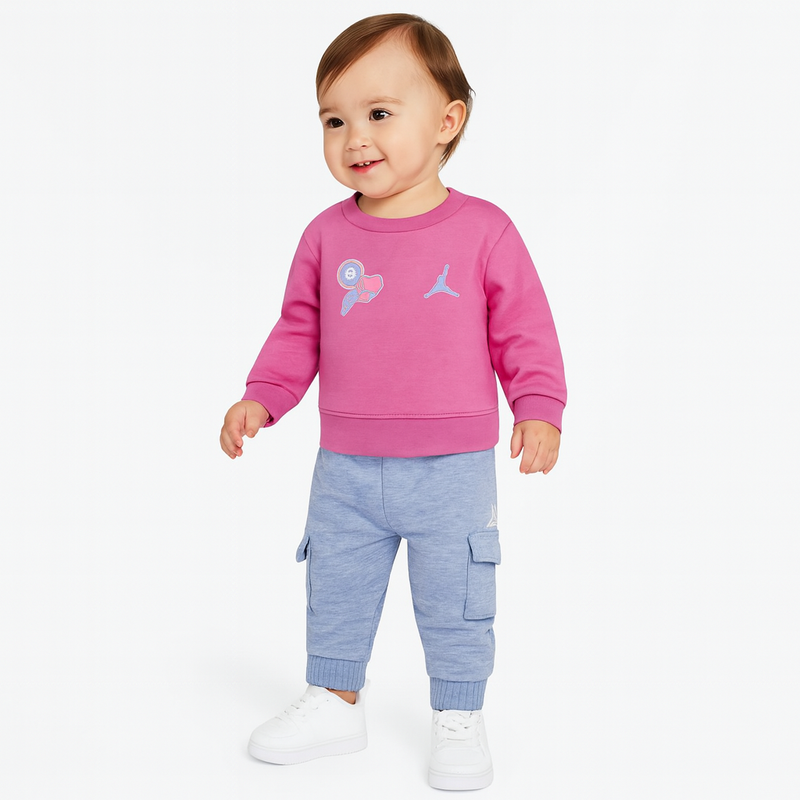 Jordan blue jeans & bling pant set PINK