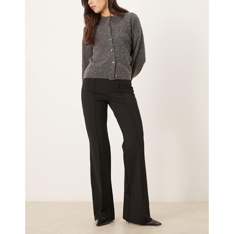 Mango seam detail flared trouser in black