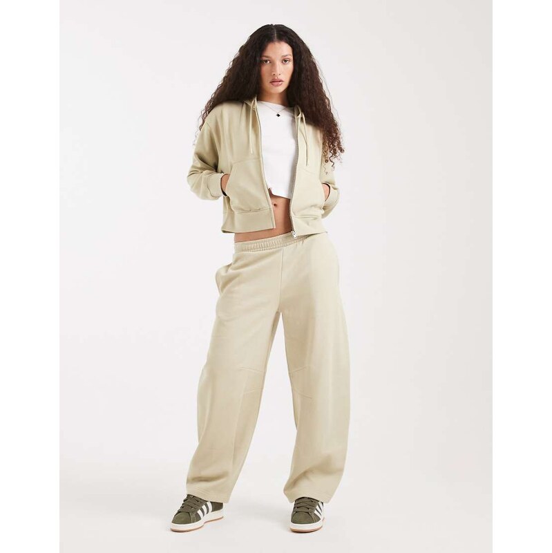 ASOS DESIGN barrel leg brushback jogger in olive green 115535596