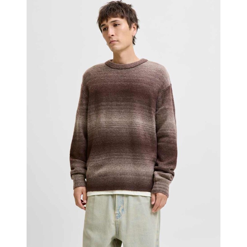 Jack & Jones Knitted pullover in deep mahogany-Brown