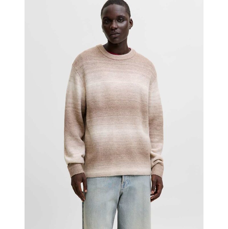 Jack & Jones Knitted pullover in mocha meringue-Green