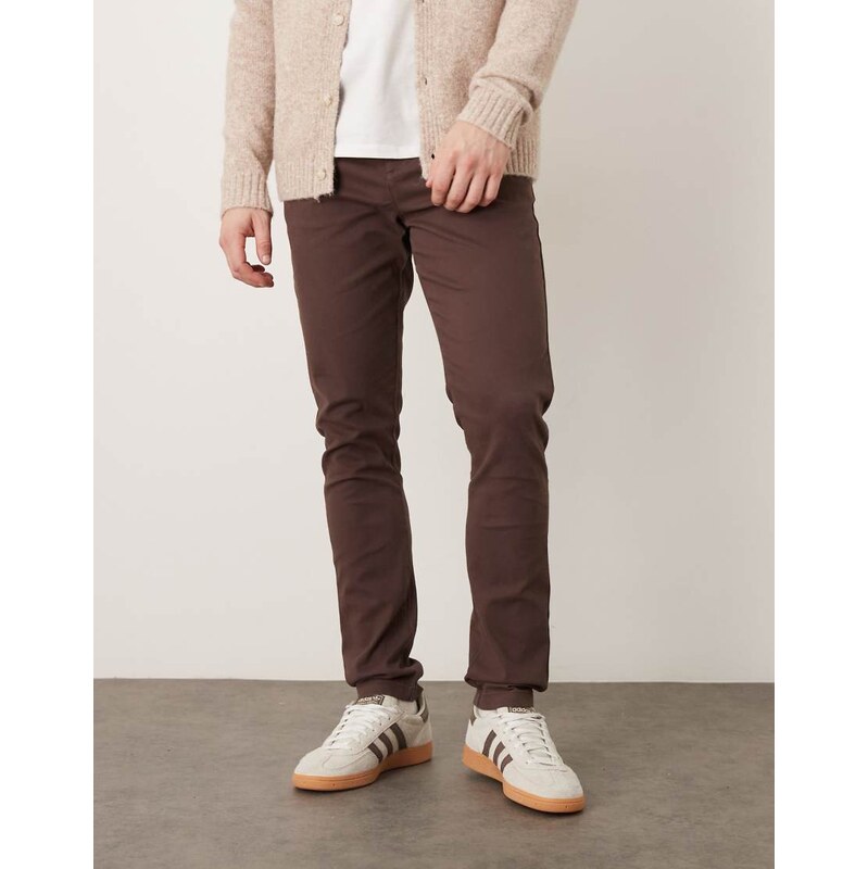 ASOS DESIGN skinny chinos in brown