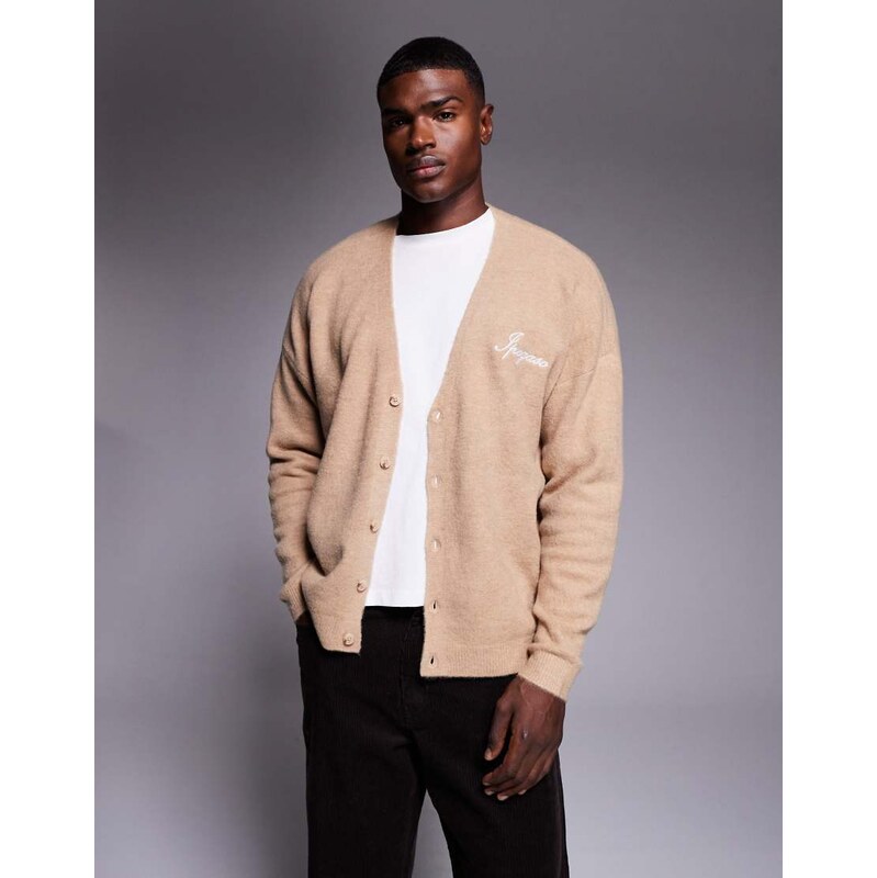 ASOS DESIGN oversized knitted v-neck cardigan with Ipegaso