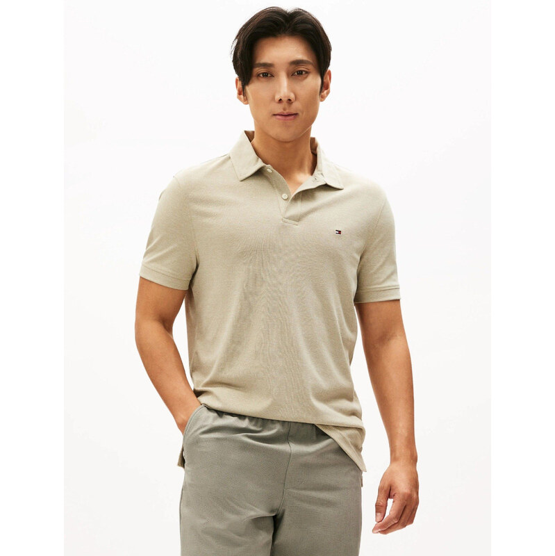 Tommy Hilfiger pánské béžové polo tričko