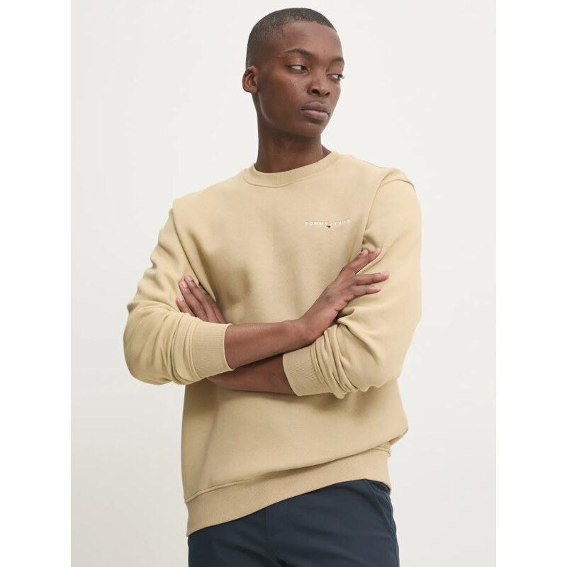 Tommy Jeans pánská béžová mikina
