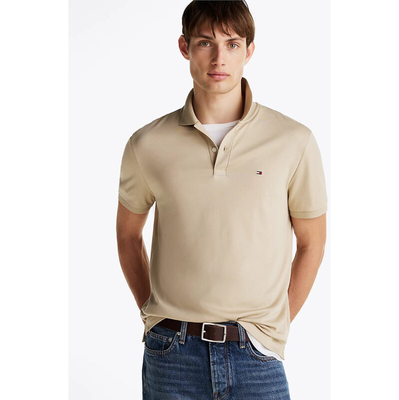 Tommy Hilfiger pánské béžové polo tričko