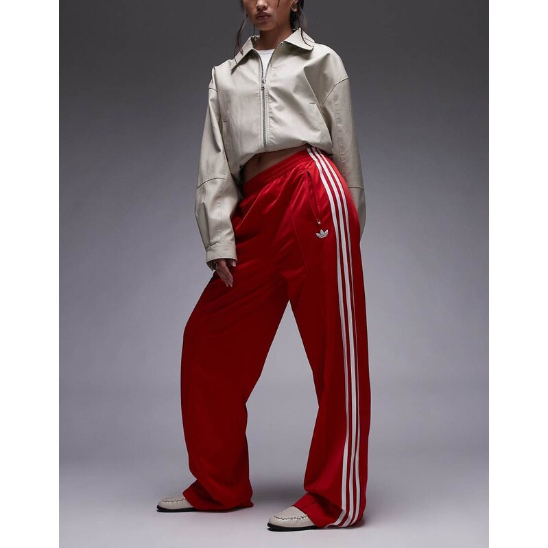 adidas Originals Firebird loose track pants in red and white