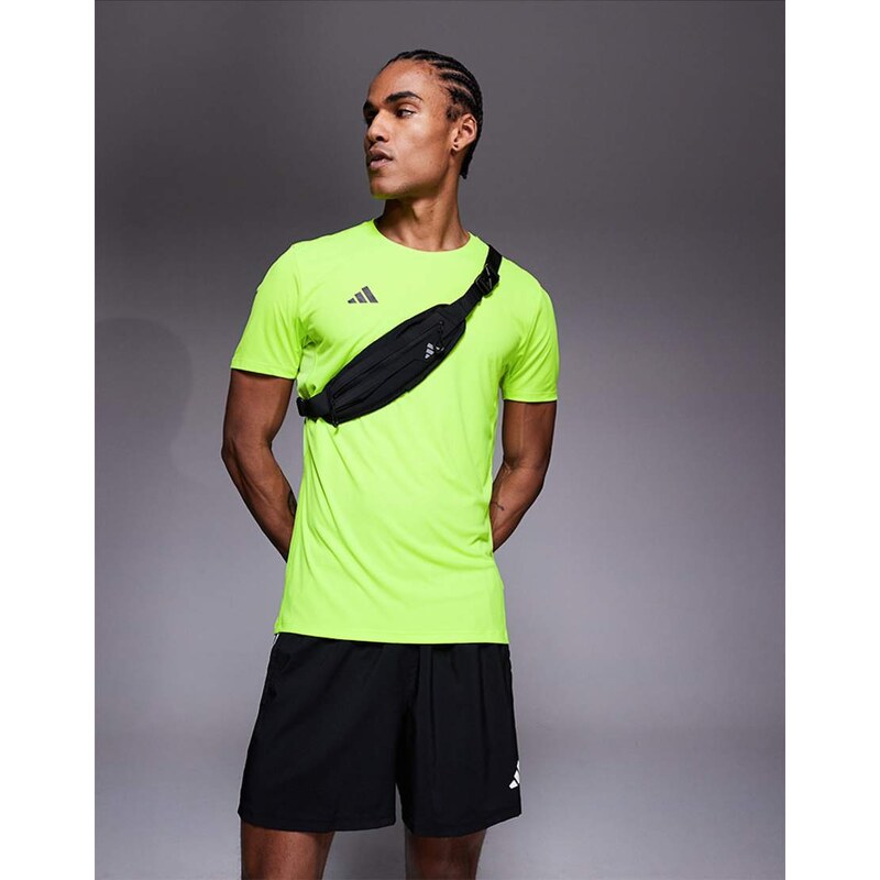 adidas performance adidas Running Adizero t-shirt in neon yellow