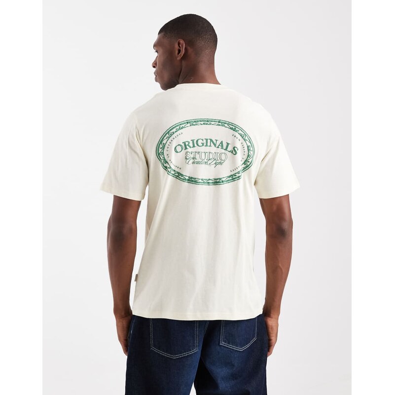 Jack & Jones oversized originals t-shirt with back print in