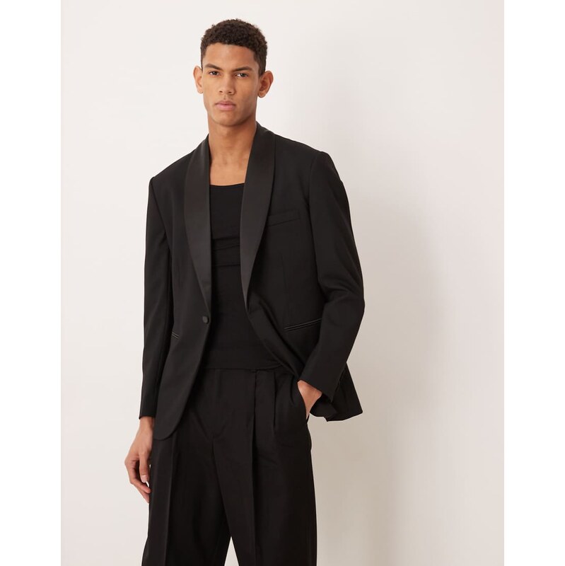 Abercrombie & Fitch tailored suit blazer in black 111214553