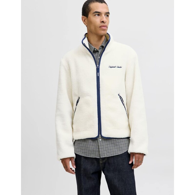 Jack & Jones Teddy jacket in ocean cavern-Blue